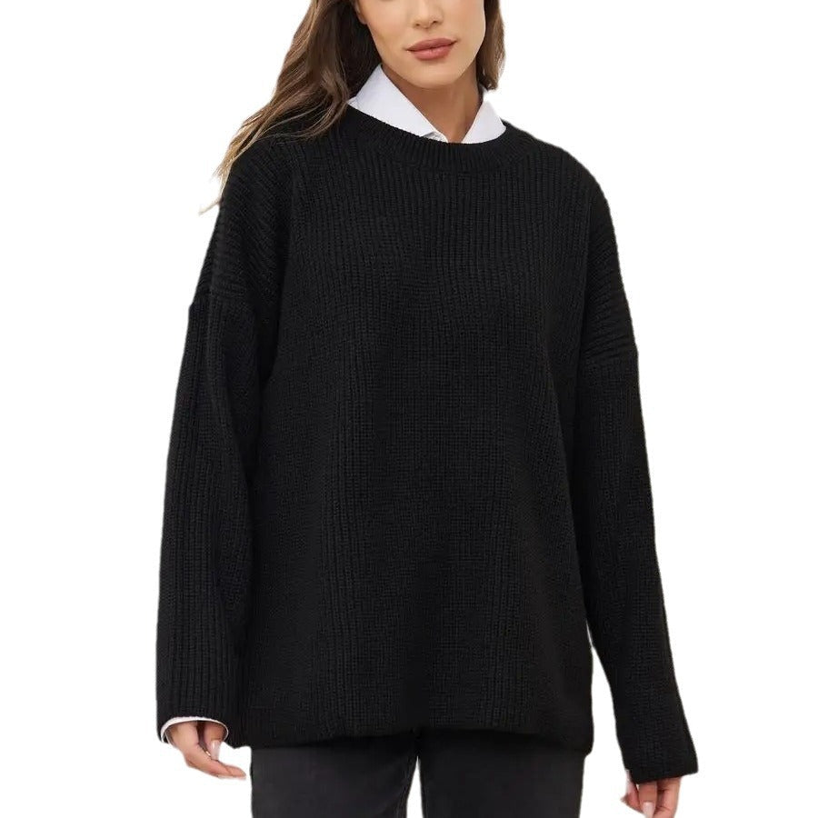 Pullover Damen mit Rundhalsausschnitt und lässigem Schnitt - 9 - Annoboutique