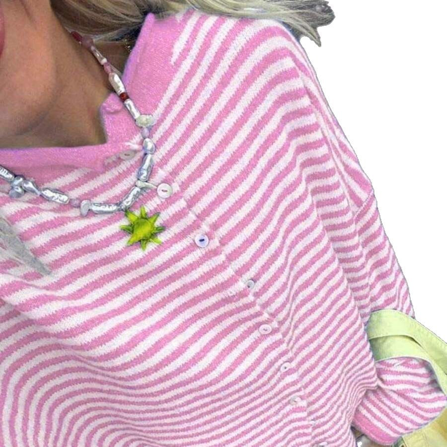 Pullover Damen mit Streifenmuster und Knopfdetails - lässiger Schnitt - 2 - Annoboutique