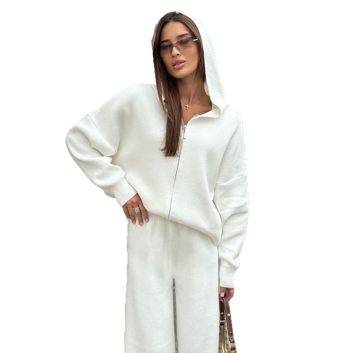 Damen Lounge Set mit Kapuze und bequemer Passform - 3 - Annoboutique