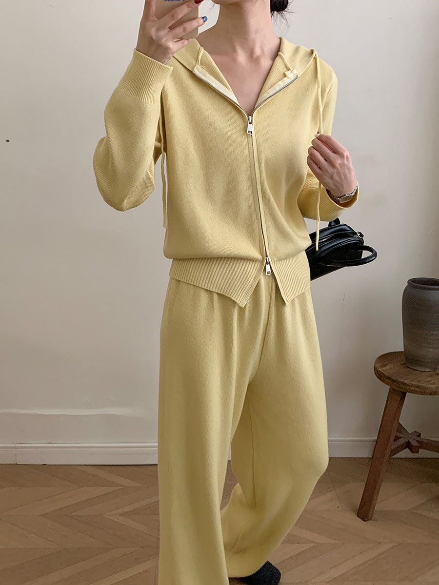Damen Lounge Set mit Kapuze und bequemer Passform - 7 - Annoboutique