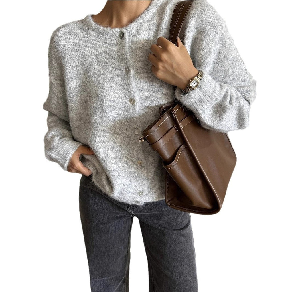 Cardigan Damen mit Knopfdesign und lässigem Schnitt - 3 - Annoboutique