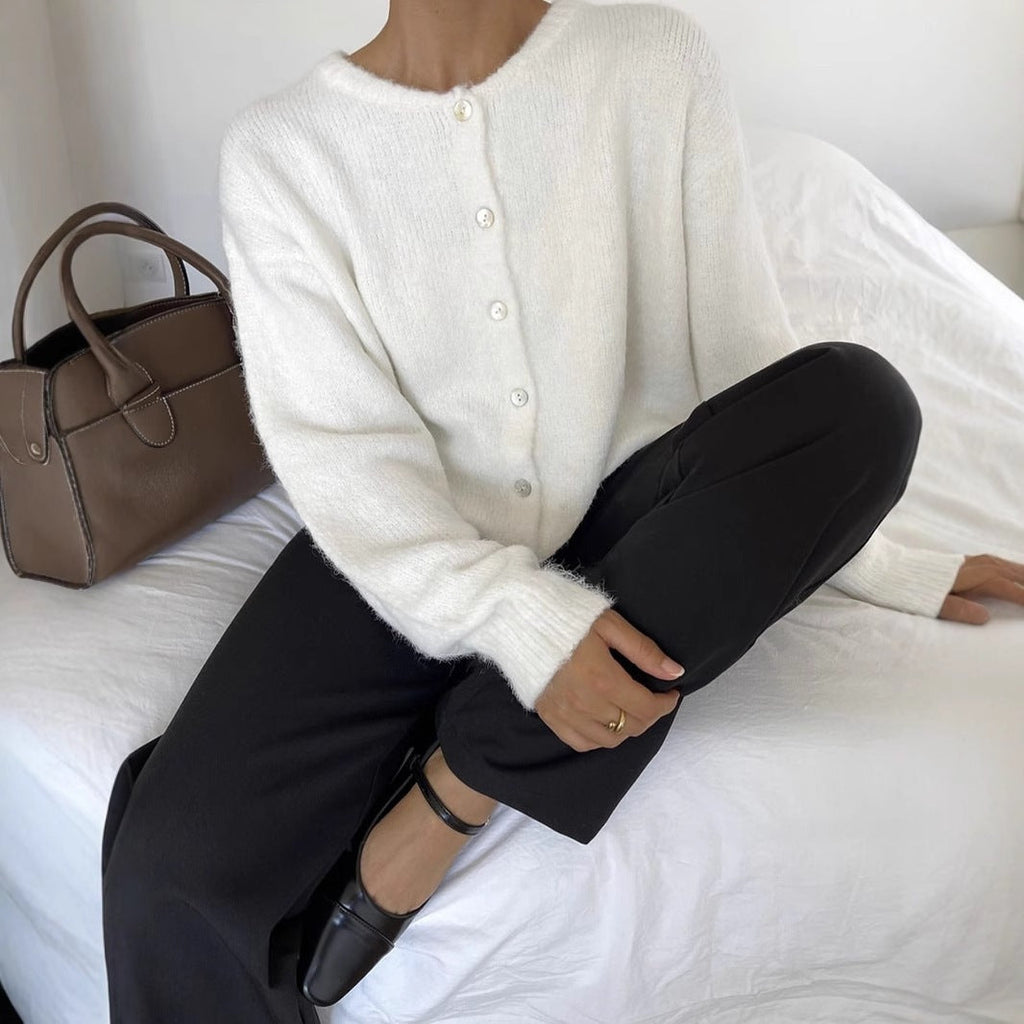 Cardigan Damen mit Knopfdesign und lässigem Schnitt - 7 - Annoboutique
