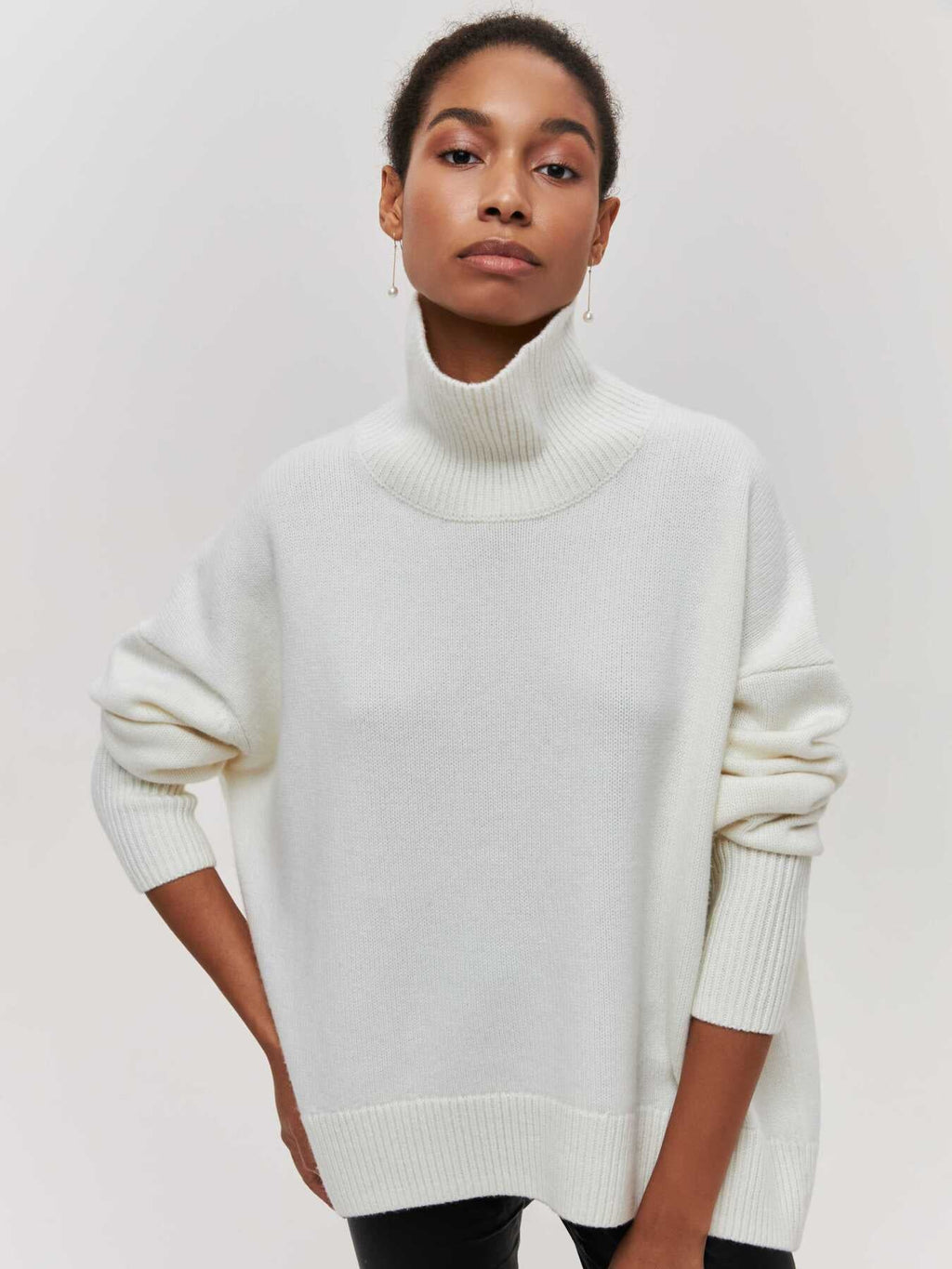 Pullover Damen mit Stehkragen und lässiger Passform - 3 - Annoboutique