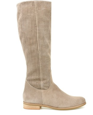 Damen Stiefel mit hohem Schaft und perforiertem Design - 3 - Annoboutique