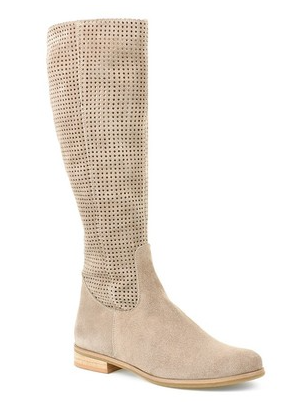 Damen Stiefel mit hohem Schaft und perforiertem Design - 5 - Annoboutique