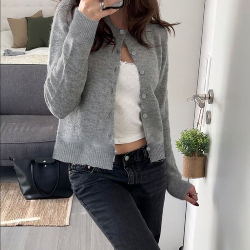 Damen Cardigan mit Knopfdetails und Rundhalsausschnitt - 6 - Annoboutique