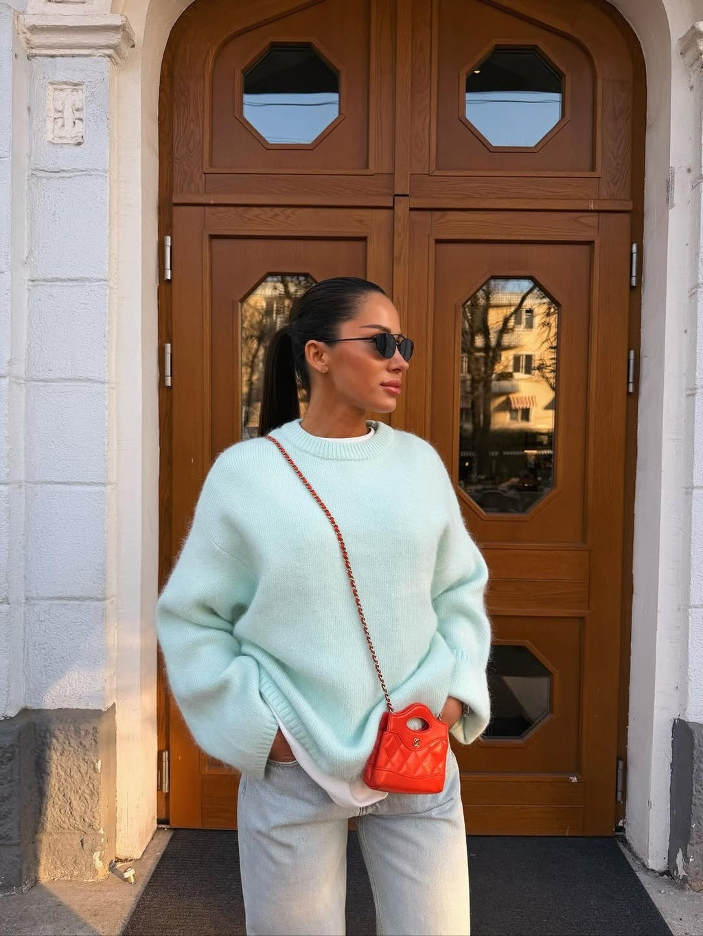Pullover Damen mit Rundhalsausschnitt und weitem Schnitt - 4 - Annoboutique