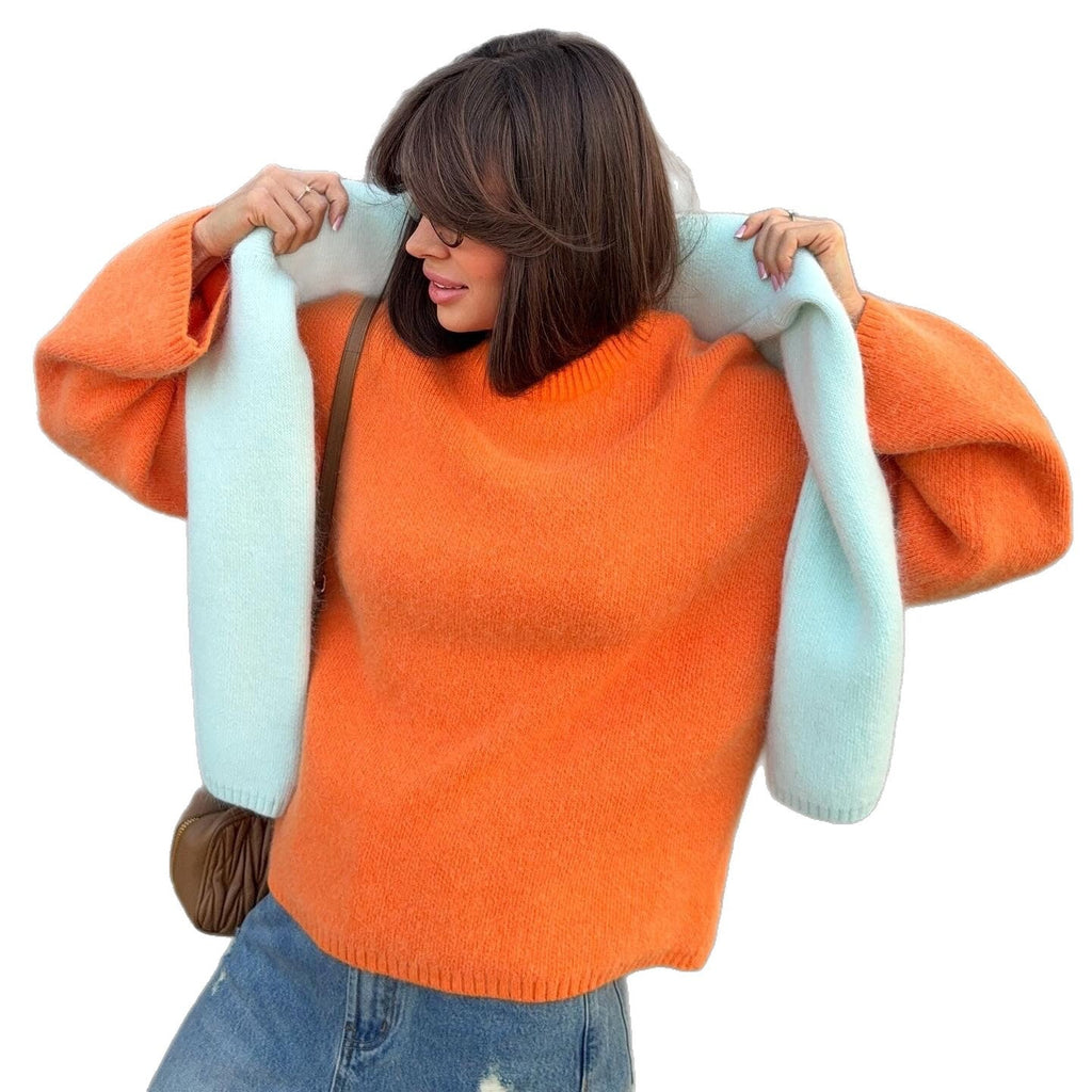 Pullover Damen mit Rundhalsausschnitt und weitem Schnitt - 9 - Annoboutique