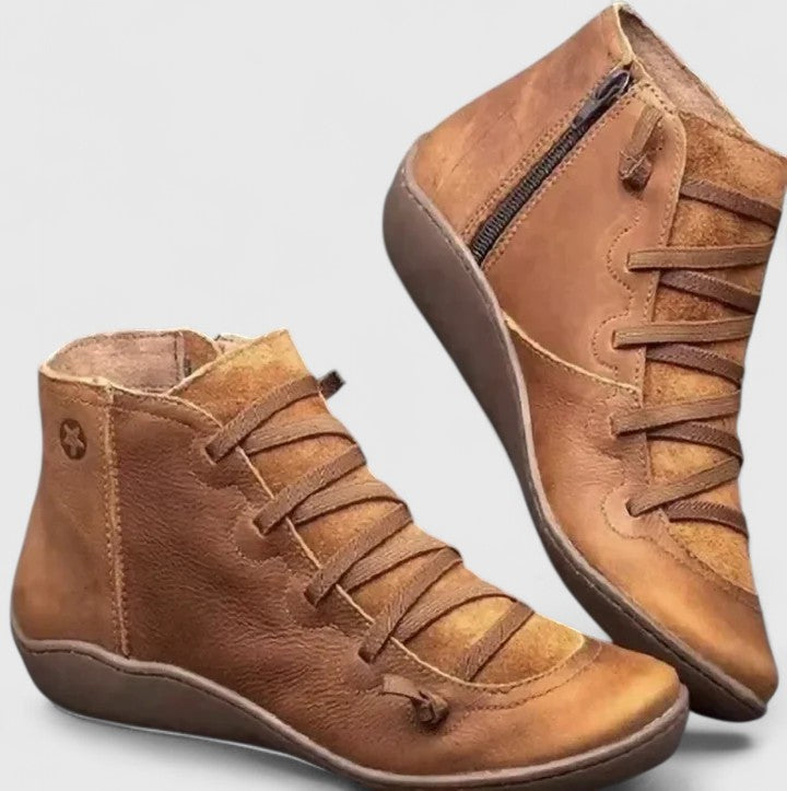 Damen Boots mit Schnürung und Reißverschluss in verschiedenen Farben - 1 - Annoboutique