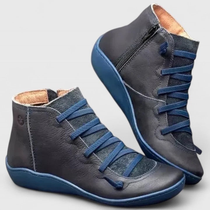 Damen Boots mit Schnürung und Reißverschluss in verschiedenen Farben - 2 - Annoboutique