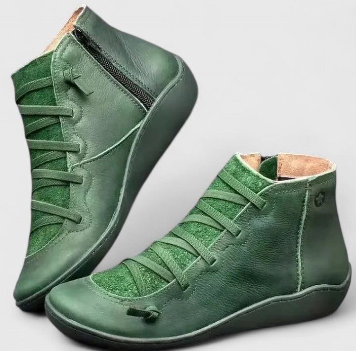 Damen Boots mit Schnürung und Reißverschluss in verschiedenen Farben - 3 - Annoboutique
