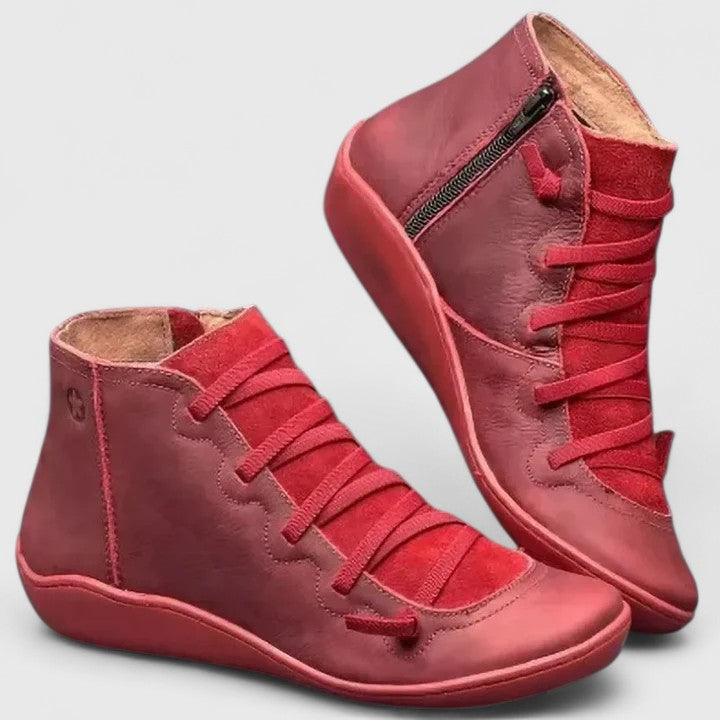 Damen Boots mit Schnürung und Reißverschluss in verschiedenen Farben - 4 - Annoboutique