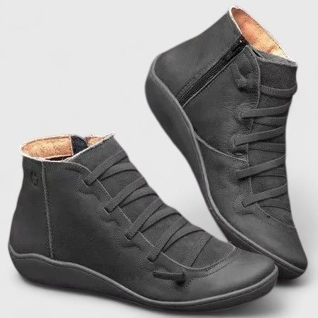 Damen Boots mit Schnürung und Reißverschluss in verschiedenen Farben - 5 - Annoboutique