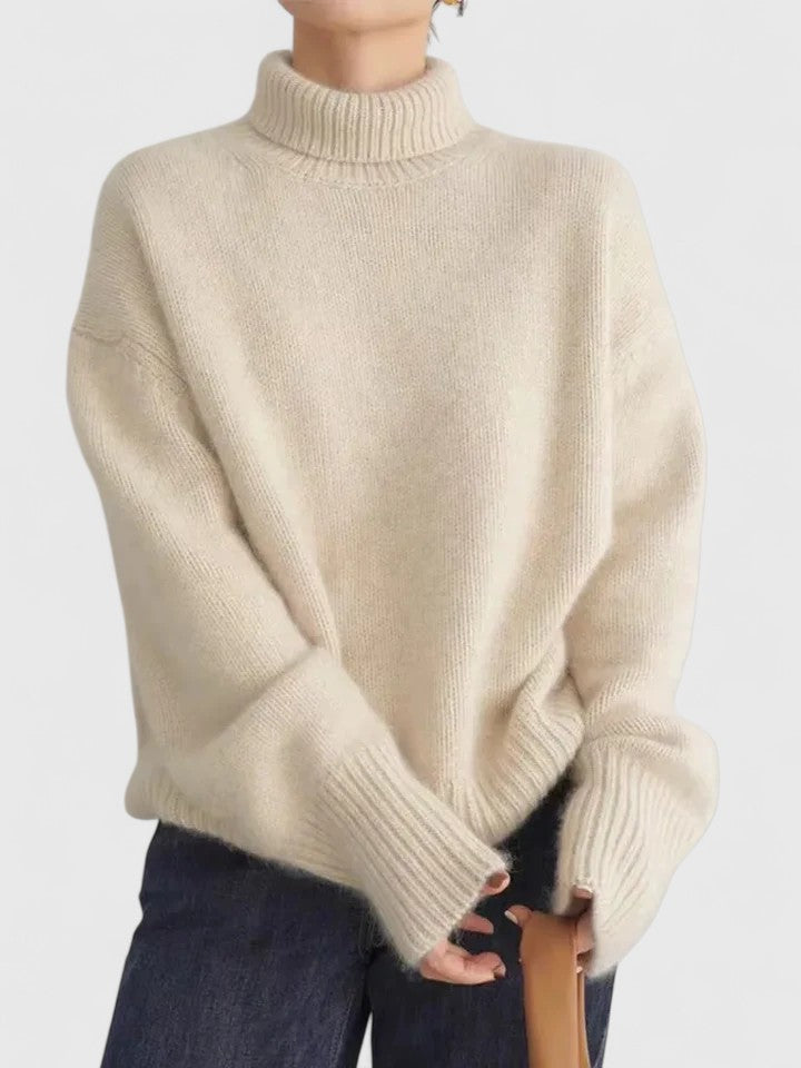 Damen Pullover mit Stehkragen und lässiger Passform - 2 - Annoboutique