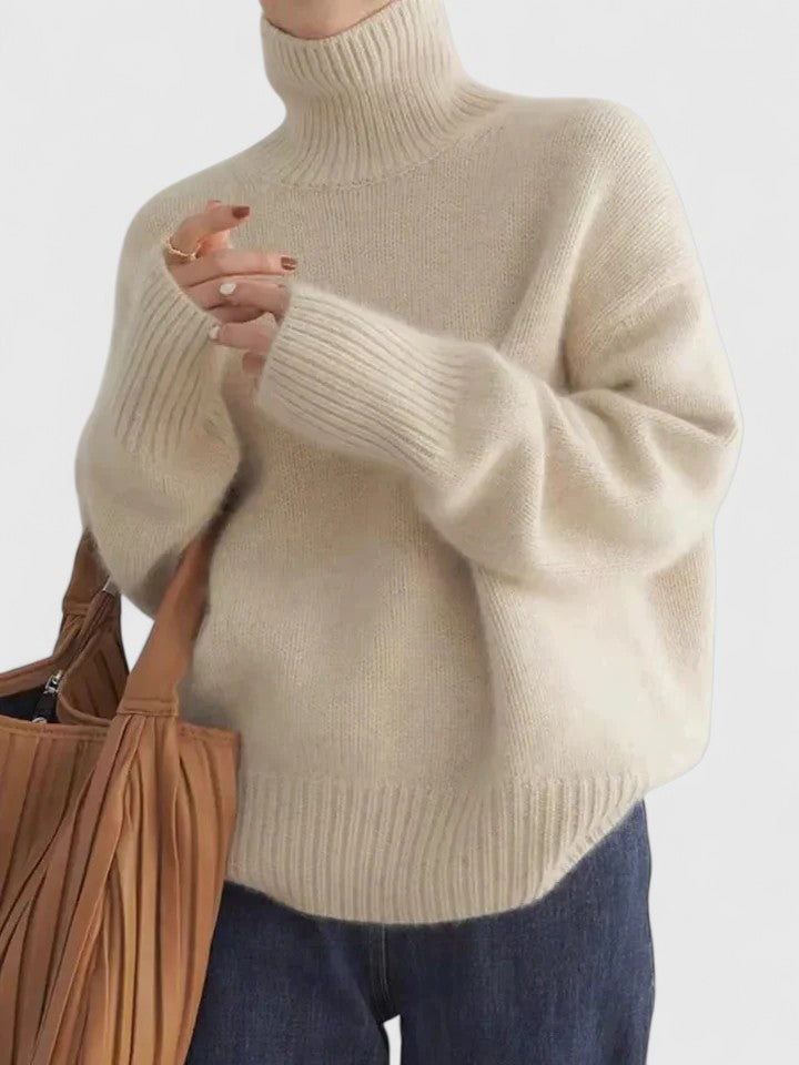 Damen Pullover mit Stehkragen und lässiger Passform - 4 - Annoboutique