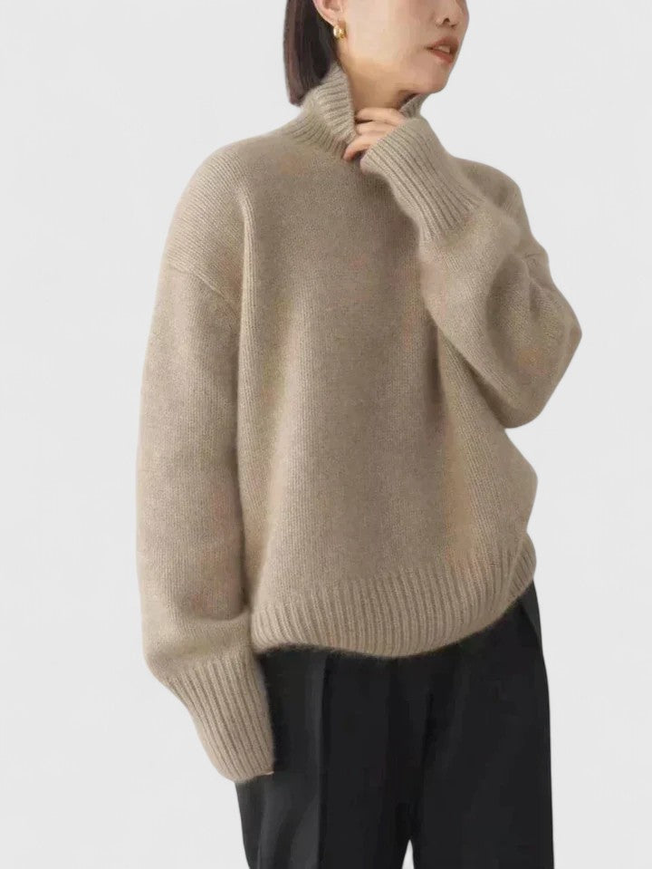 Damen Pullover mit Stehkragen und lässiger Passform - 5 - Annoboutique