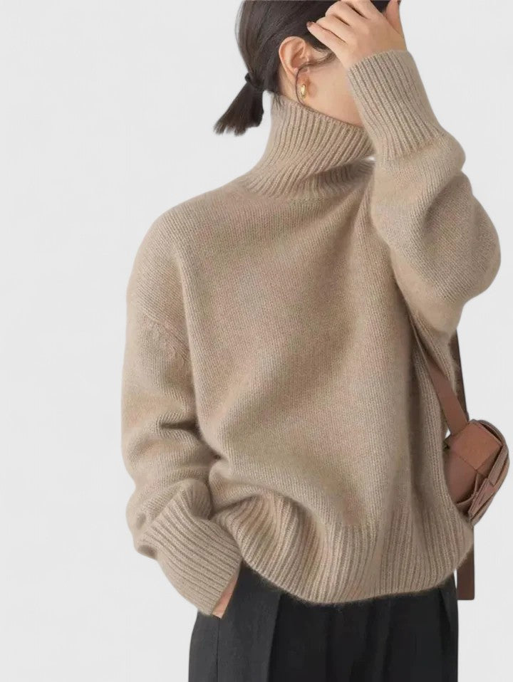 Damen Pullover mit Stehkragen und lässiger Passform - 6 - Annoboutique