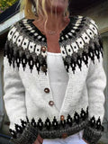 Damen Cardigan mit auffälligem Muster und Knöpfen - 1 - Annoboutique