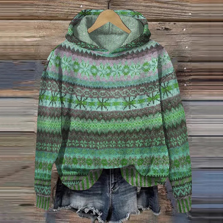 Hoodie Damen mit buntem Muster und Kapuze - 2 - Annoboutique