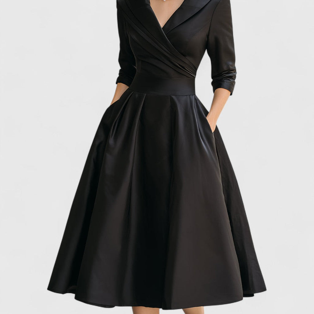 Abendkleid Damen mit Wickelschnitt und V-Ausschnitt - 6 - Annoboutique