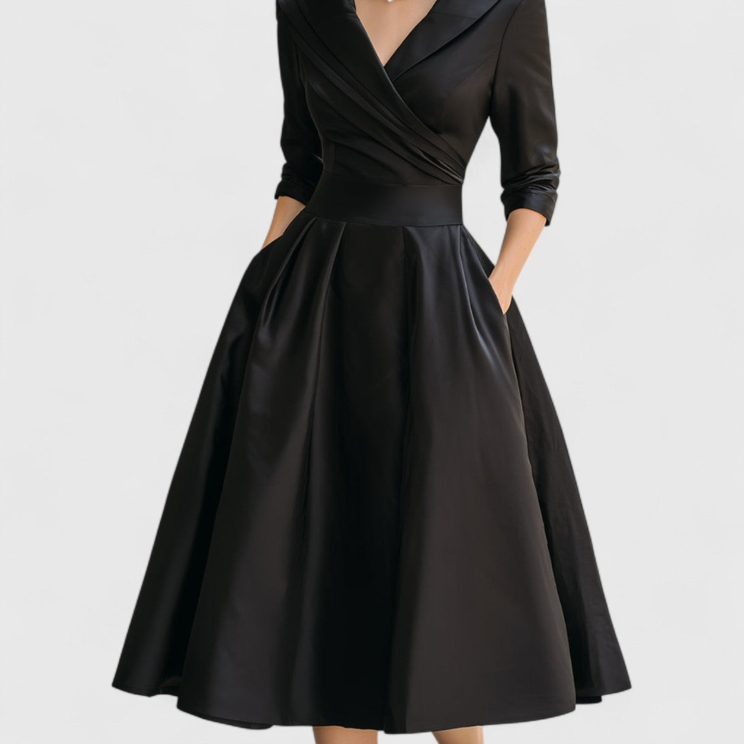 Abendkleid Damen mit Wickelschnitt und V-Ausschnitt - 6 - Annoboutique