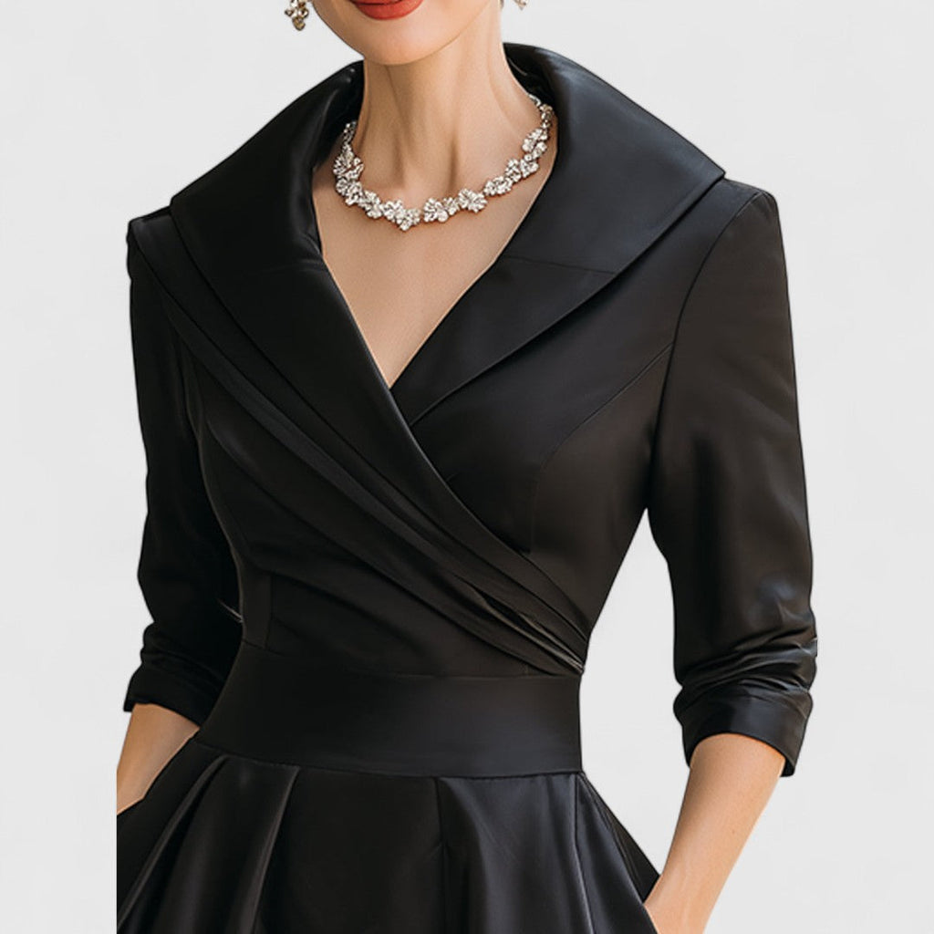Abendkleid Damen mit Wickelschnitt und V-Ausschnitt - 7 - Annoboutique