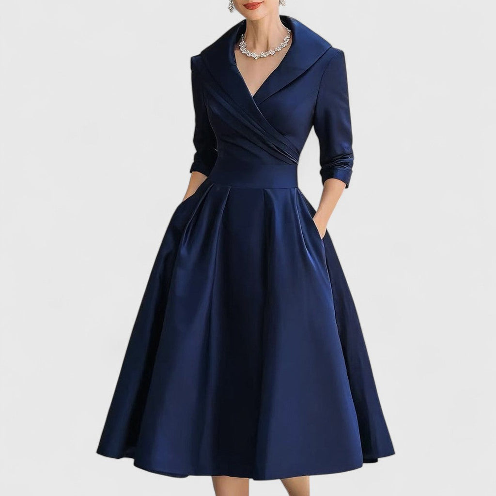 Abendkleid Damen mit Wickelschnitt und V-Ausschnitt - 9 - Annoboutique