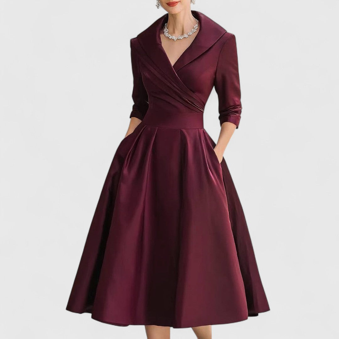 Abendkleid Damen mit Wickelschnitt und V-Ausschnitt - 10 - Annoboutique