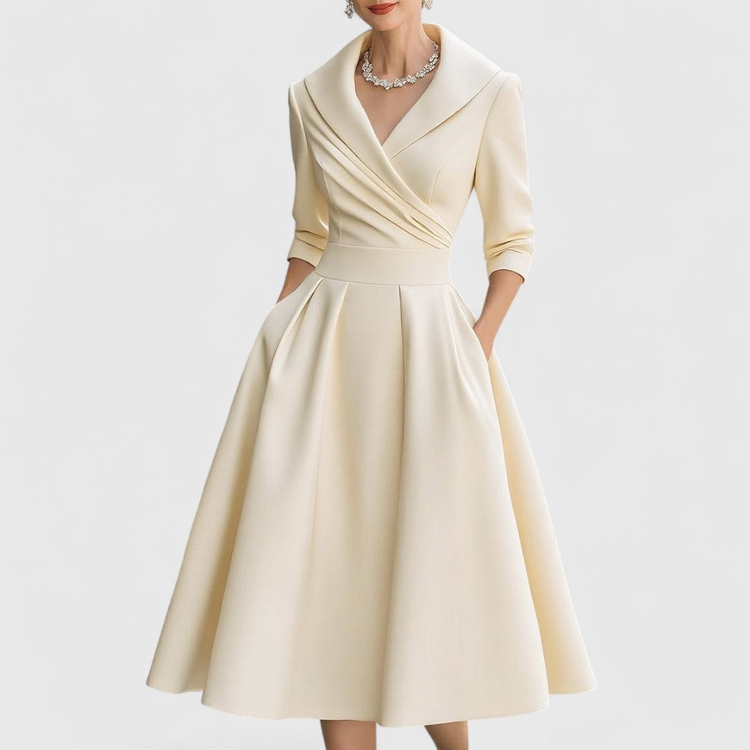 Abendkleid Damen mit Wickelschnitt und V-Ausschnitt - 11 - Annoboutique