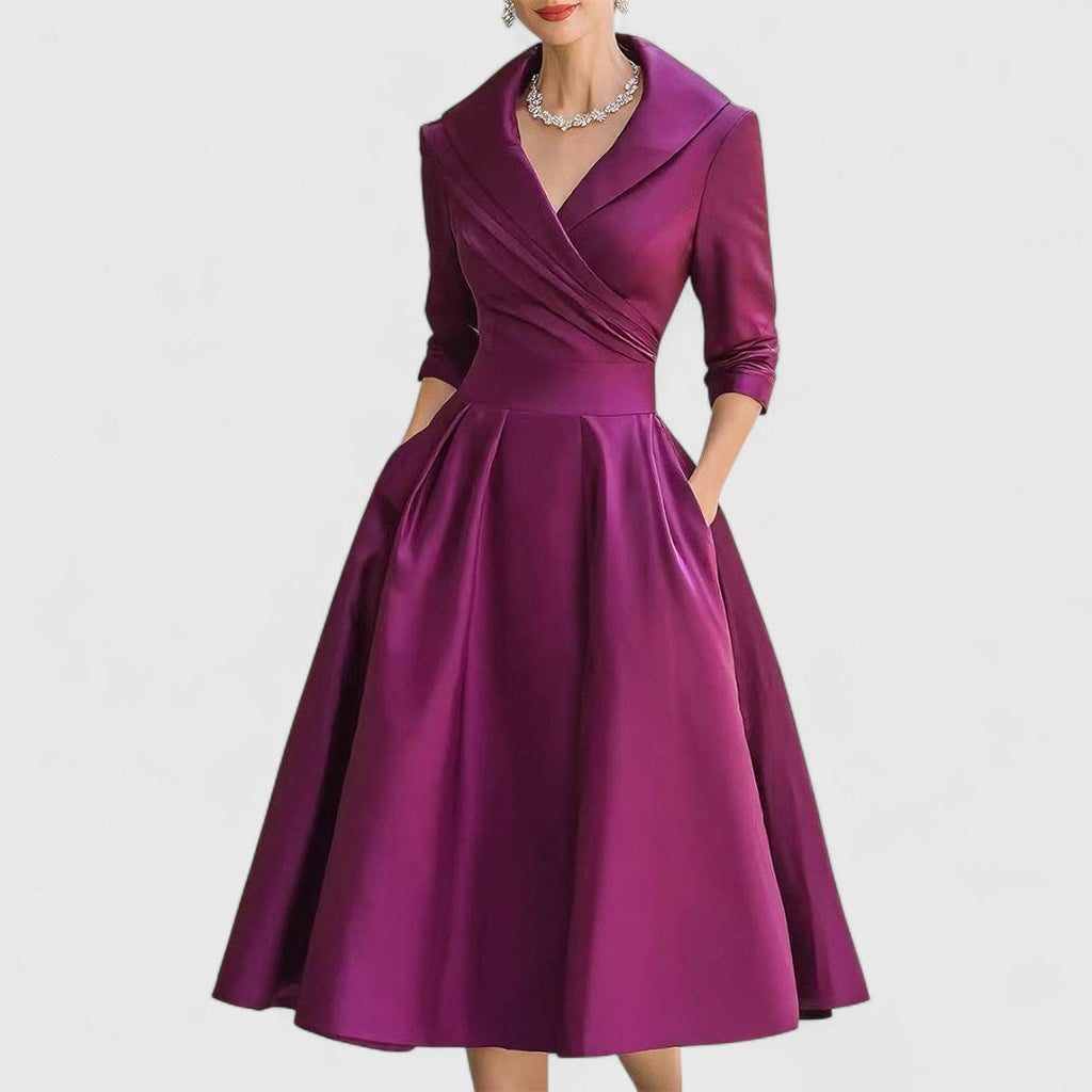 Abendkleid Damen mit Wickelschnitt und V-Ausschnitt - 12 - Annoboutique