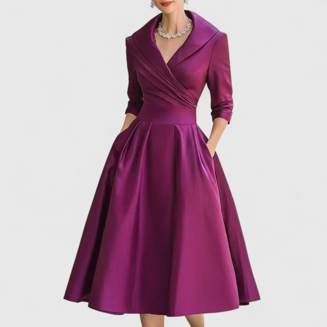 Abendkleid Damen mit Wickelschnitt und V-Ausschnitt - 12 - Annoboutique