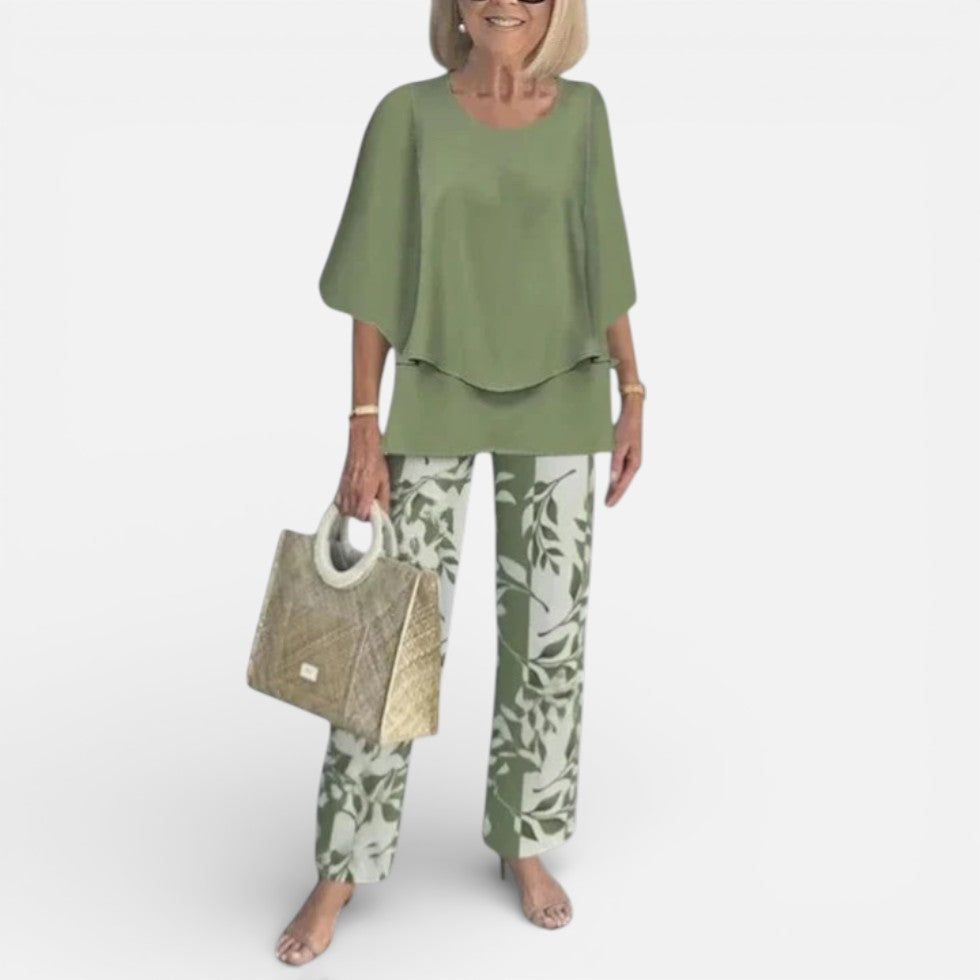 Elegantes Damen Outfit mit floralem Muster und legerem Schnitt - 2 - Annoboutique