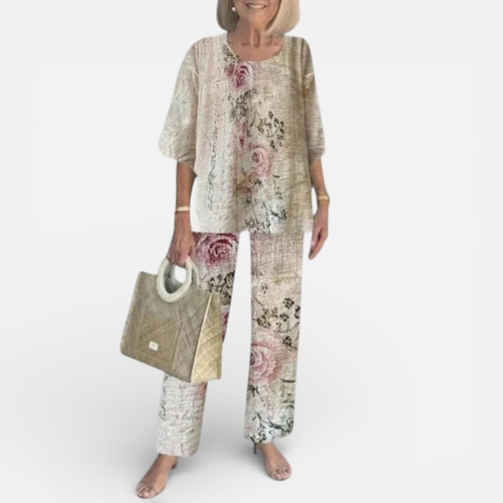 Elegantes Damen Outfit mit floralem Muster und legerem Schnitt - 3 - Annoboutique