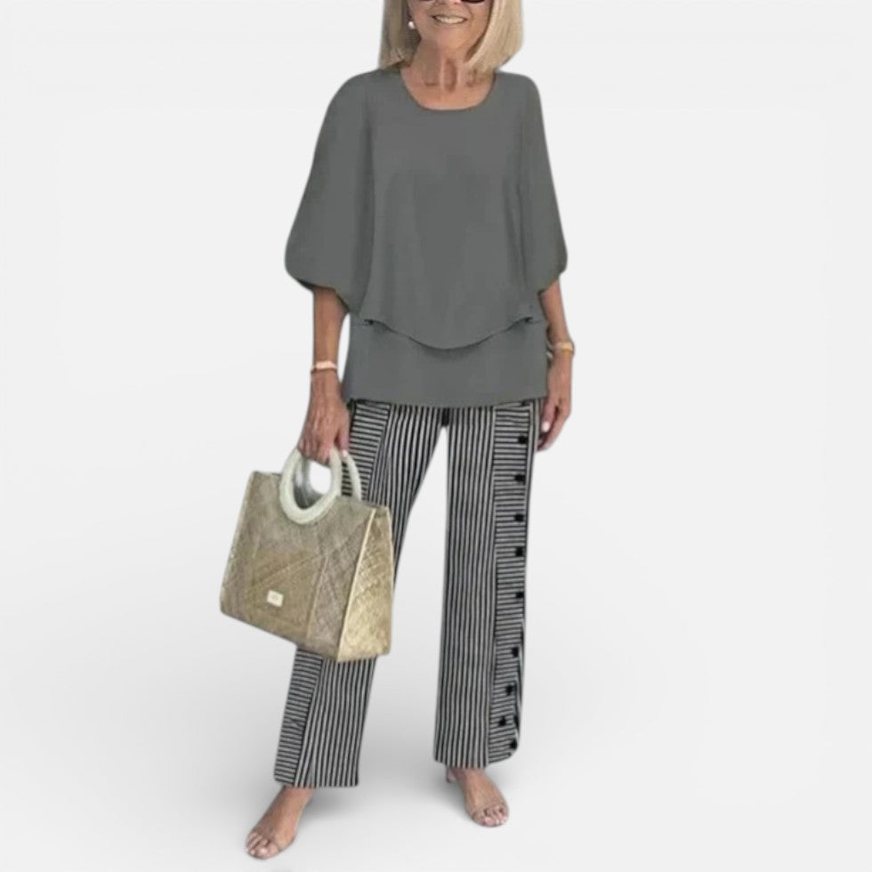 Elegantes Damen Outfit mit floralem Muster und legerem Schnitt - 5 - Annoboutique