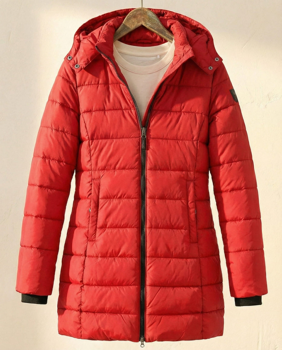 Damen Jacke mit Kapuze und figurbetontem Schnitt - 2 - Annoboutique