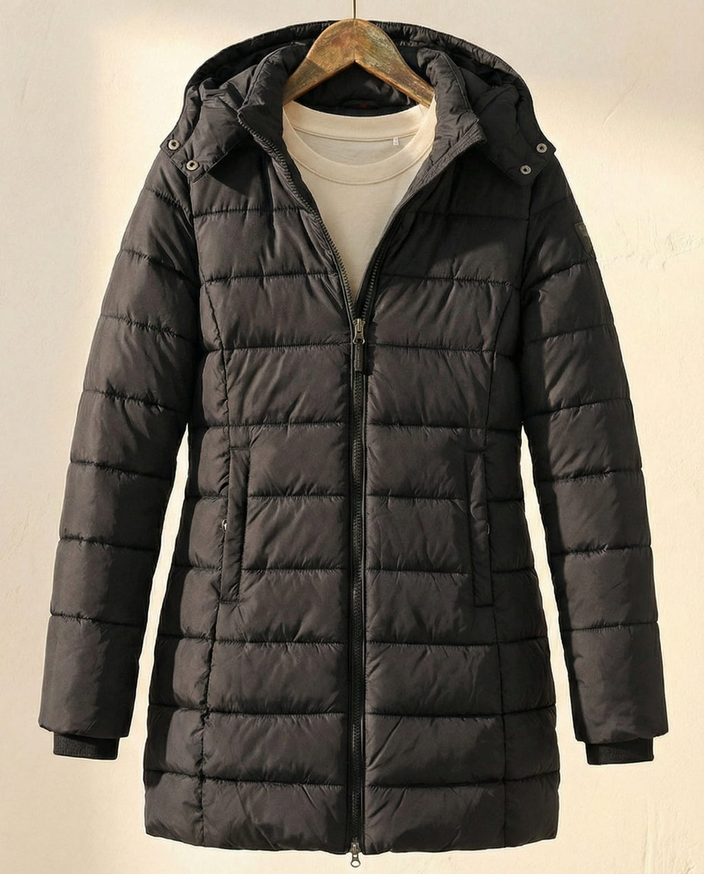 Damen Jacke mit Kapuze und figurbetontem Schnitt - 6 - Annoboutique