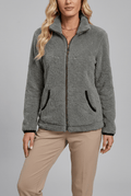 Damen Fleecejacke mit Stehkragen und praktischen Taschen - 1 - Annoboutique