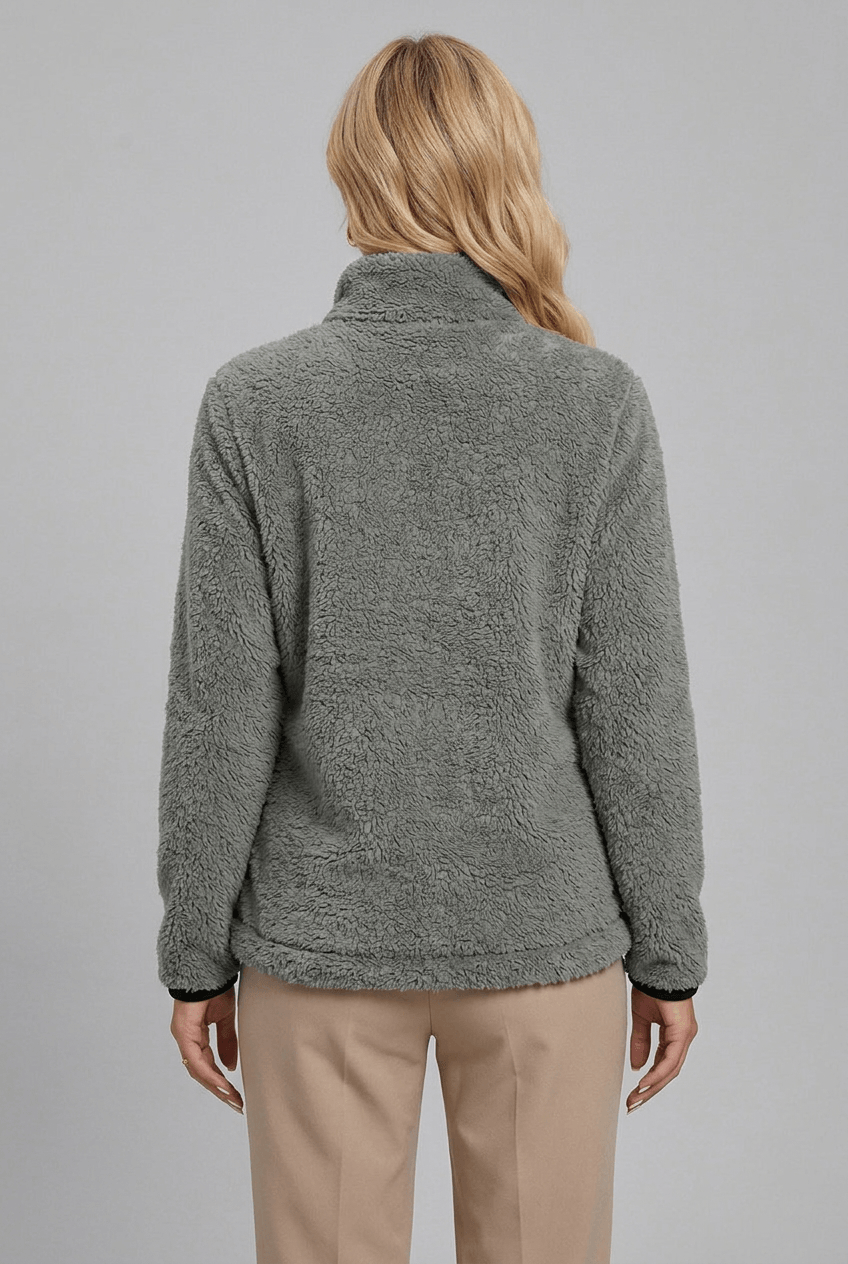 Damen Fleecejacke mit Stehkragen und praktischen Taschen - 2 - Annoboutique