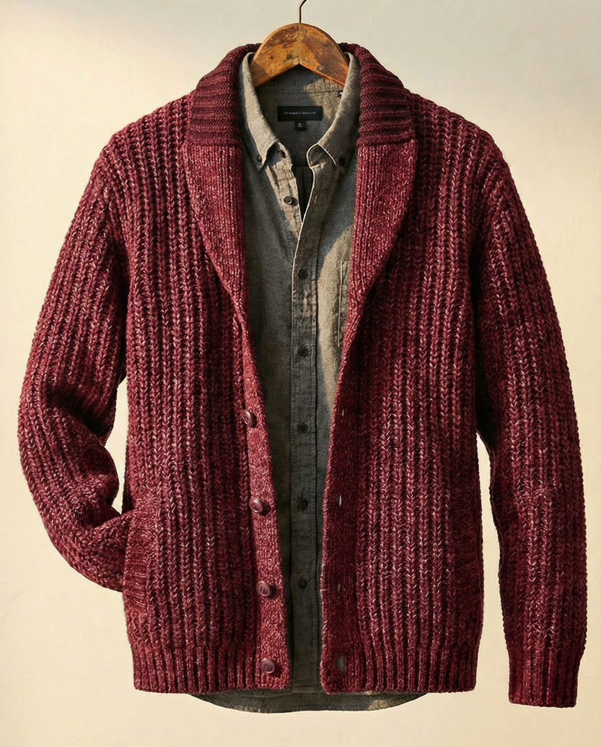 Damen Cardigan mit Schalkragen und lockerer Passform - 1 - Annoboutique