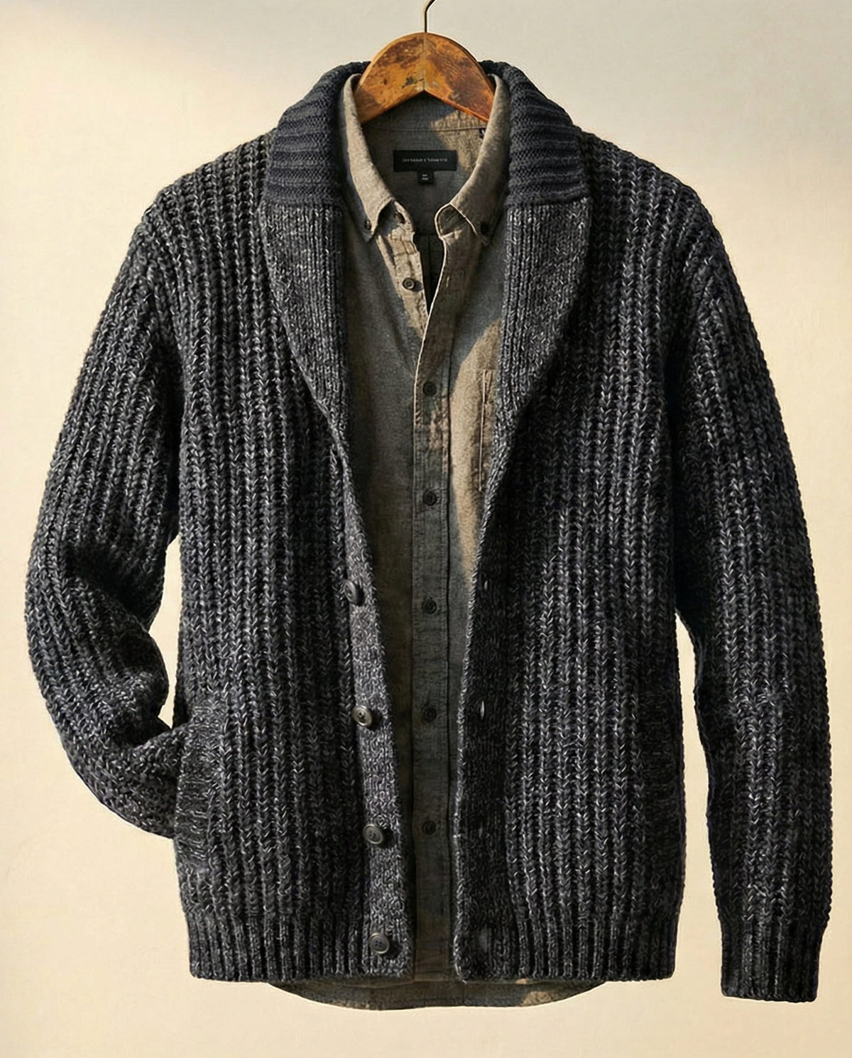 Damen Cardigan mit Schalkragen und lockerer Passform - 3 - Annoboutique