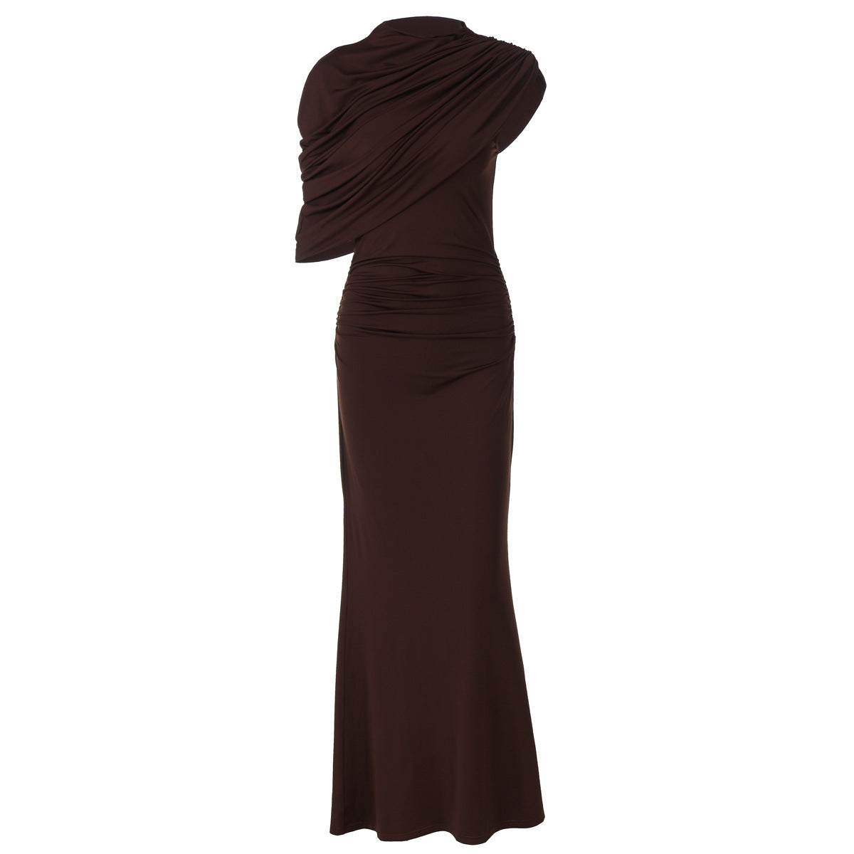 Elegantes Abendkleid Damen tailliert mit asymmetrischem Schnitt und Wickeloptik - 7 - Annoboutique