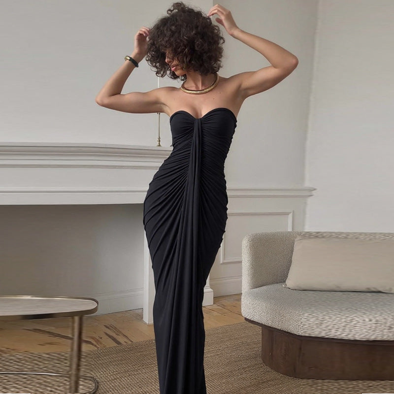 Abendkleid Damen mit Herz-Ausschnitt und Raffungen - 4 - Annoboutique
