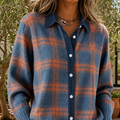 Karo Bluse Damen mit klassischem Kragen und bequemer Passform - 1 - Annoboutique