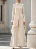 Elegantes Damen Outfit mit asymmetrischem Schnitt und Stehkragen - 4 - Annoboutique