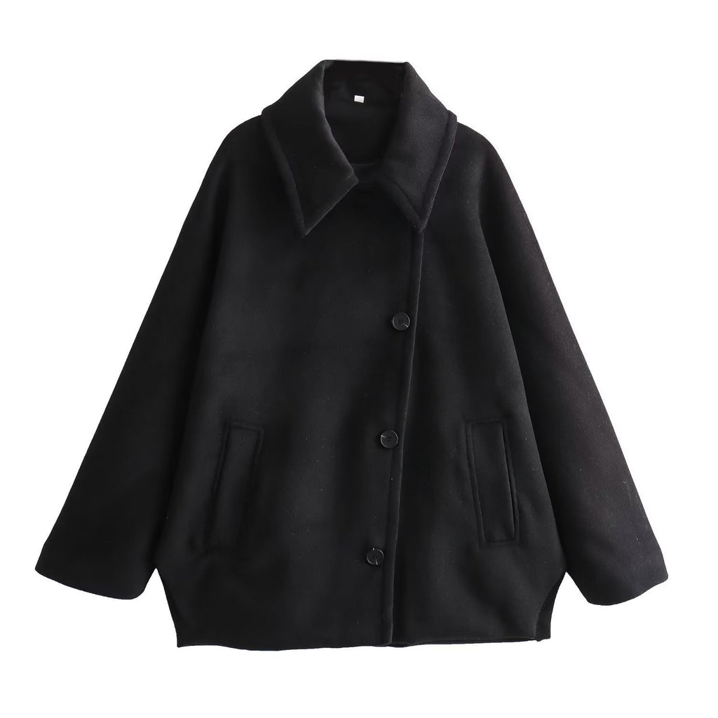 Oversized Mantel Damen mit Batwing-Ärmeln und klassischen Knöpfen - 8 - Annoboutique