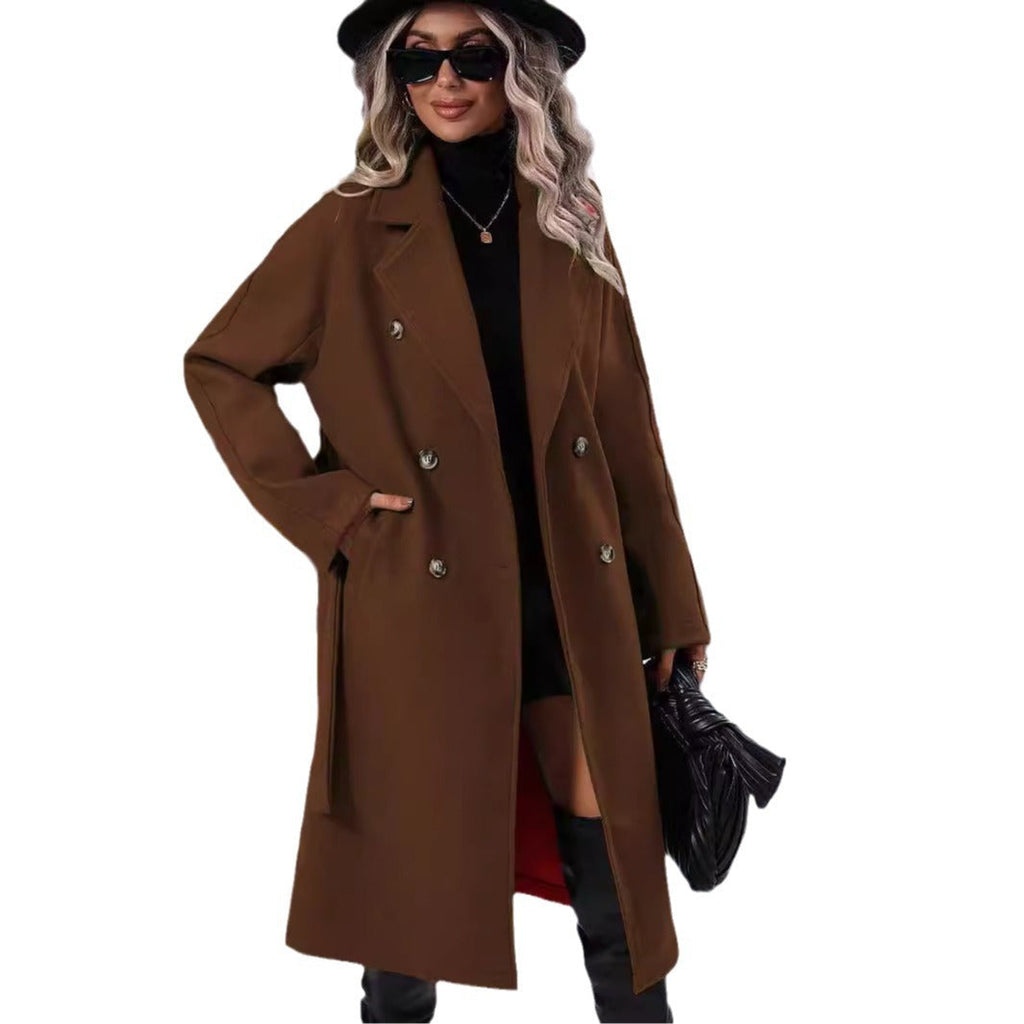 Wollmantel Damen mit Gürtel und taillierter Passform - 1 - Annoboutique