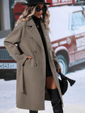 Wollmantel Damen mit Gürtel und taillierter Passform - 4 - Annoboutique