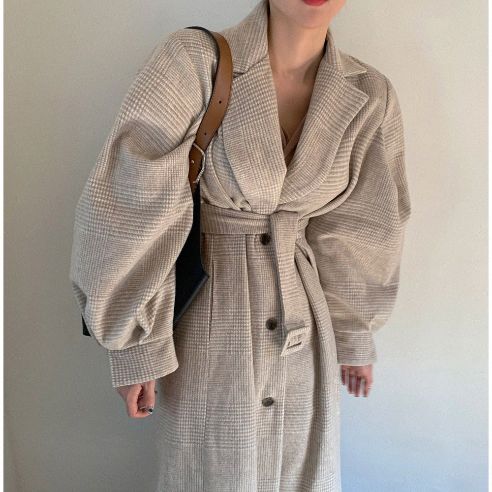 Wickelmantel Damen mit Gürtel und weitem Ärmel - 1 - Annoboutique