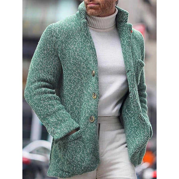 Herren Jacke mit modernem Stehkragen und Knopfdetails - 1 - Annoboutique