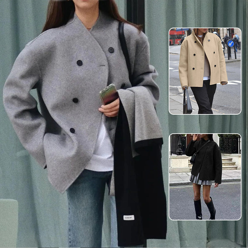 Damen Jacke mit doppeltem Knopfverschluss und lässigem Schnitt - 2 - Annoboutique